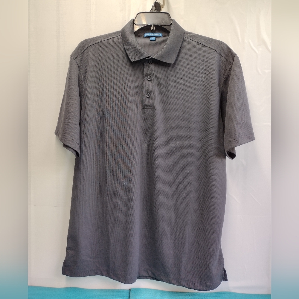 Port Authority Men's Polo Shirt Short Sleeve Gray Size L